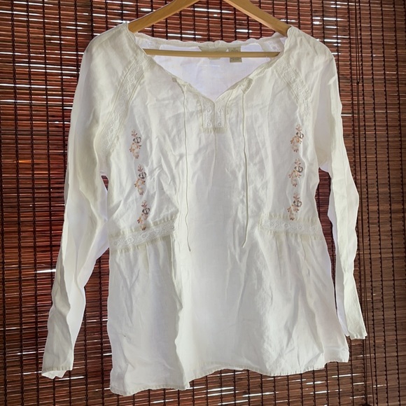 Vintage Linen J.Jill Bohemian Dream Top - Picture 2 of 5